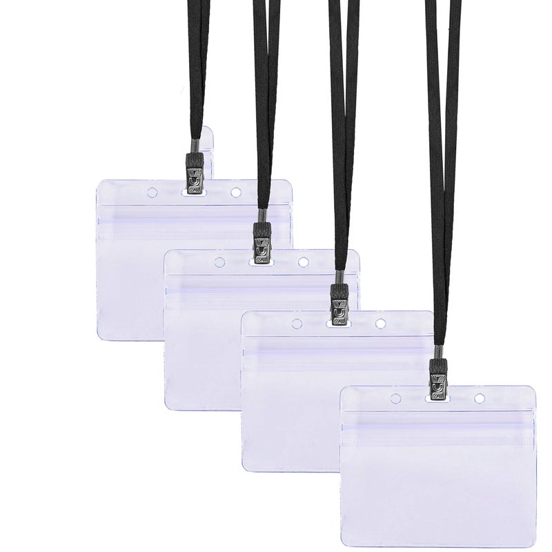 SEE-IT! 330 pcs Make 110 Name Tag Holders with Lanyards and White Insert Cards, Quick Load No Zipper Badge Protector ID Holder Heavy Duty Reusable Business School Church Conference - Image 1